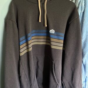 Patagonia Dark Brown Hoodie with Blue Accent